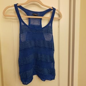 Express Metallic Stripe Sweater Racerback Tank